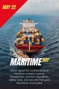 Grey Modern & Minimal Maritime Day Poster template