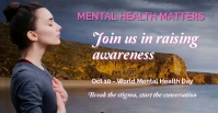 Grey Modern & Minimal Mental Health  Facebook Event Cover template