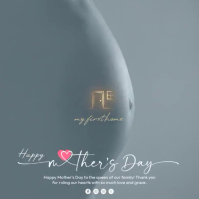 Grey Modern & Minimal Mother's Day Square Video template