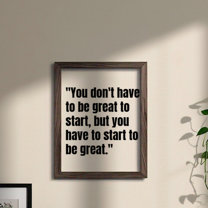 Grey Modern & Minimal Motivational Successful Quotes  Instagram Post template