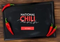 Grey Modern & Minimal National Chili Month Instagram Post A4 template