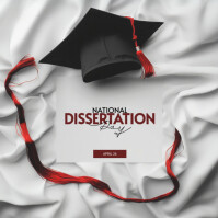 Grey Modern & Minimal National Dissertation Day Instagram Post Instagram-bericht template