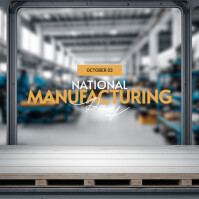 灰色 National Manufacturing Day Instagram Post Template
