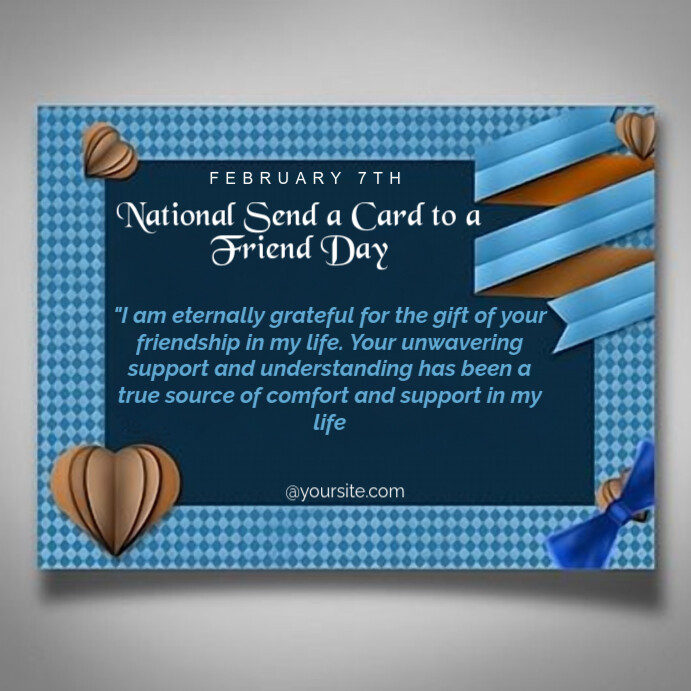 Grey Modern & Minimal National Send A Card To A Friend Day Instagram ...