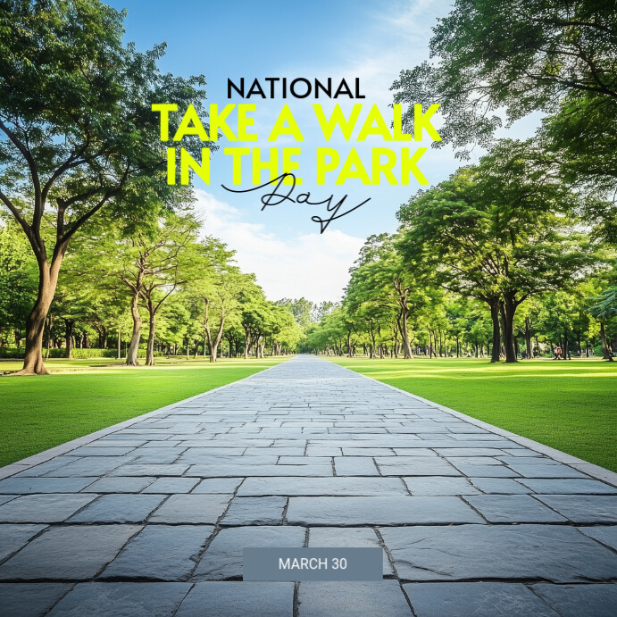 Grey Modern & Minimal National Take A Walk In The Park Day Instagram Post template