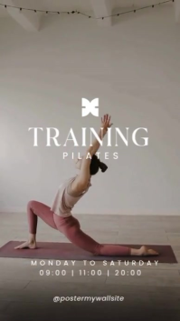 Grey Modern & Minimal Pilates Class Reel Instagram template