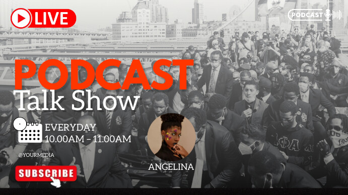 Grey Modern & Minimal Podcast Digital Display template