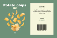 Grey Modern & Minimal Potato chips Label template