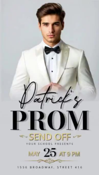 Grey Modern & Minimal Prom Send Off Instagram Story Video Instagram-verhaal template