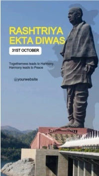 Grey Modern & Minimal Rashtriya Ekta Diwas Tiktok Video template