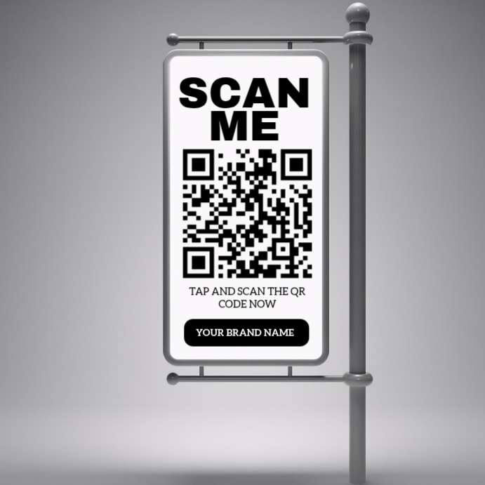 Grey Modern & Minimal Scan Me Instagram Post Template | PosterMyWall