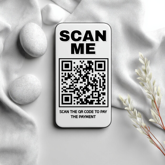 Grey Modern & Minimal Scan Qr Code Instagram Post Template | PosterMyWall
