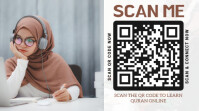 Grey Modern & Minimal Scan Qr Code To Learn Quran Online Digital Display (16:9) template