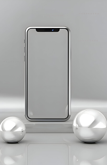 Grey Modern & Minimal Smart Phone Mockup Temp Tabloid template