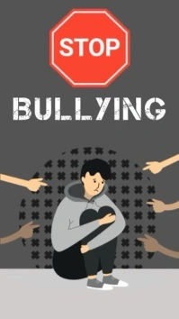 Grey Modern & Minimal Stop Bullying Instagram Story template