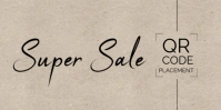 Grey Modern & Minimal Super Sale Qr Code Door Hanger Notice  Eventbrite Banner template