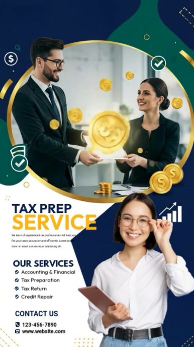 Grey Modern & Minimal Tax Prep Services Instagram Reel template