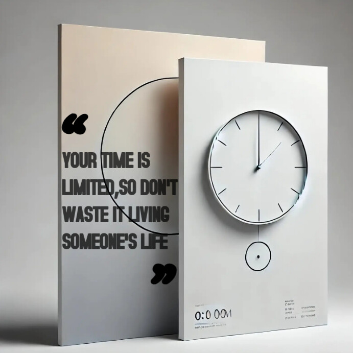 Grey Modern & Minimal Time Themed Template Instagram Post