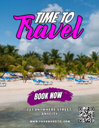 Grey Modern & Minimal Time To Travel Pamflet (letter As) Flyer (US Letter) template