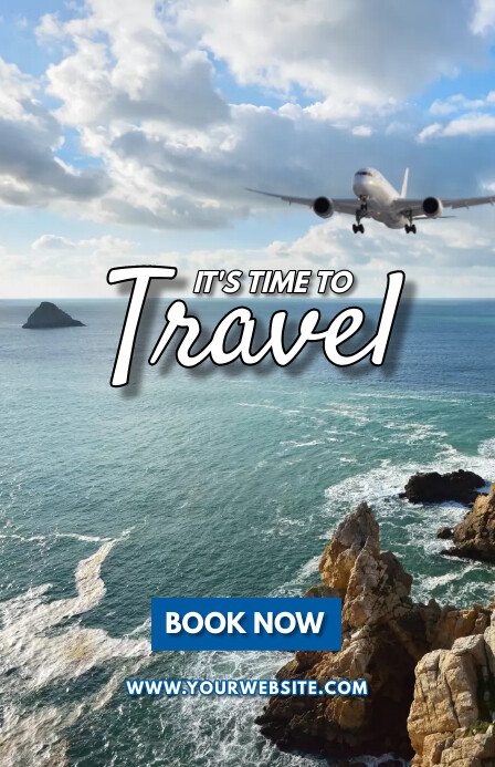 Grey Modern & Minimal Time To Travel Tabloid template