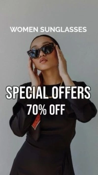 Grey Modern & Minimal Trendy Fashion Sale Mobile Video Digital Display (9:16) template