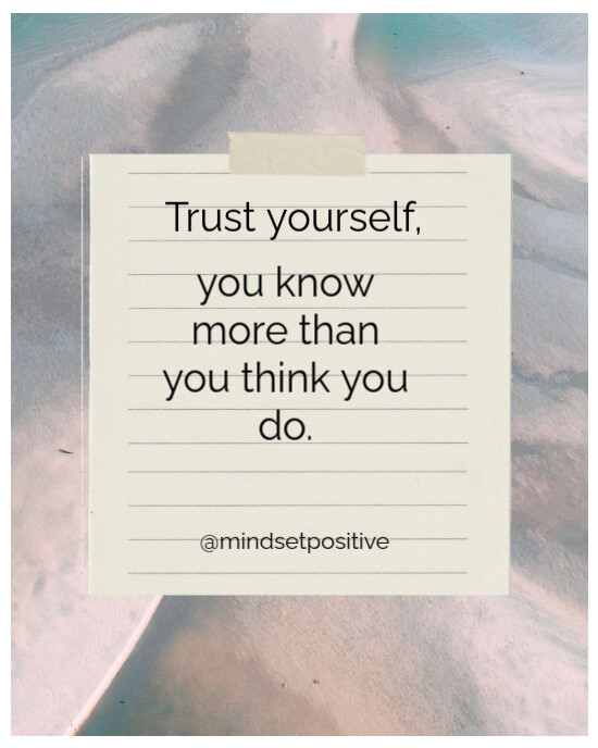 Grey Modern & Minimal Trust Yourself  Instagram Portrait template