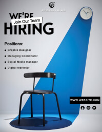 Grey Modern & Minimal We Are Hiring - Job Vacancy Flyer (us Letter) template