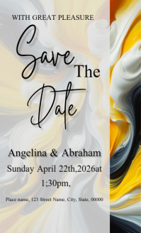 Grey Modern & Minimal Wedding Save the Date US Legal template
