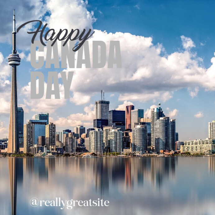 Grey Modern & Minimal White And Black Canada Day Instagram Post Instagram Post template