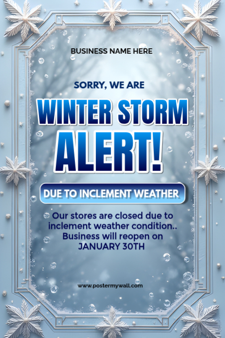 Copy of Grey Modern & Minimal Winter Storm Alert Poster | PosterMyWall