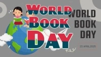 Grey Modern & Minimal World Book Day Youtube Thumbnail template