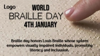 Grey Modern & Minimal World Braille Day Youtube Thumbnail template