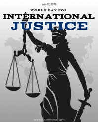 Grey Modern & Minimal World Day For International Justice Instagram Portrait template
