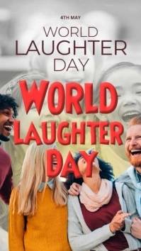 Grey Modern & Minimal World Laughter Day  Instagram Reel template