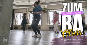 Grey Modern & Minimal Zumba Classes Gambar Bersama Facebook template