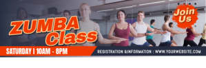 Grey Modern & Minimal Zumba Classes Tajuk Twi Intestazione di Twitter template