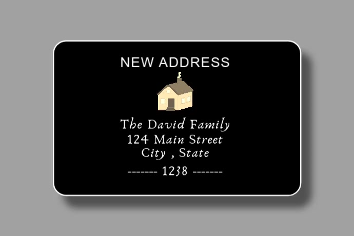 Grey Modern & Minimal Address Label Label Etichetta template