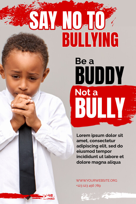 Grey Modern & Minimal Anti Bullying Poster template