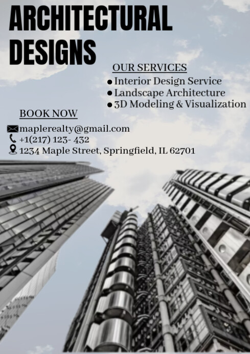 Grey Modern & Minimal Architecture Poster Template A4