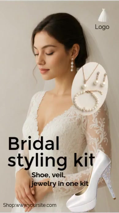 Grey Modern & Minimal Bridal Styling Kit  Youtube Short template
