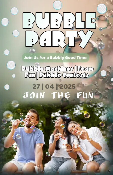 Grey Modern & Minimal Bubble Party  Tabloid template