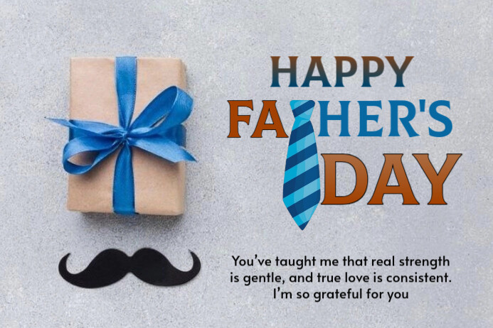Grey Modern & Minimal Father's Day Card Label template