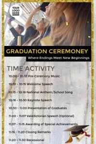 Grey Modern & Minimal Graduation Ceremony Template Poster