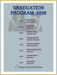 Grey Modern & Minimal Graduation Program Flyer (us Letter) template