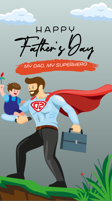 Grey Modern & Minimal Happy Father's Day Inst Instagram Story template