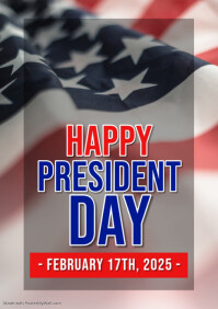 Grey Modern & Minimal Happy President's Day A1 template