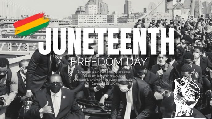 Grey Modern & Minimal Juneteenth Digital Disp Display digitale (16:9) template
