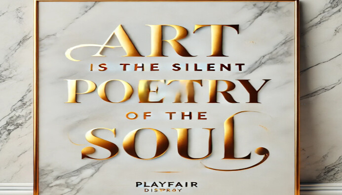 Grey Modern & Minimal Luxury Art Quote Poster With Gold And White Marble Theme Blog Header Nagłowek bloga template