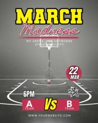 Grey Modern & Minimal March Madness Instagram Portrait template