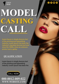Grey Modern & Minimal Model Poster Template A A1